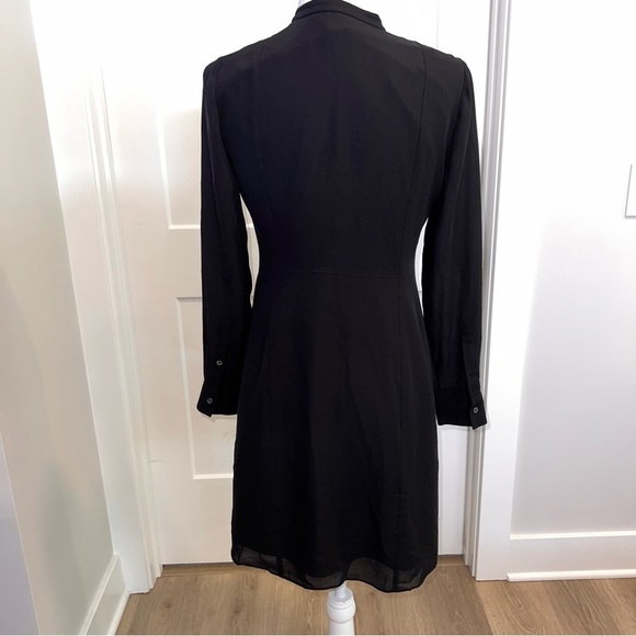 Vince Black Long Sleeve Dress with Textured Detail - Picture 2 of 6